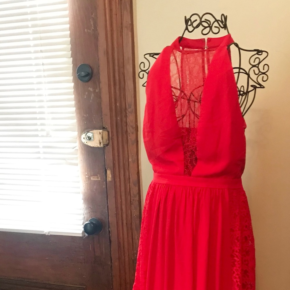 Red express maxi dress